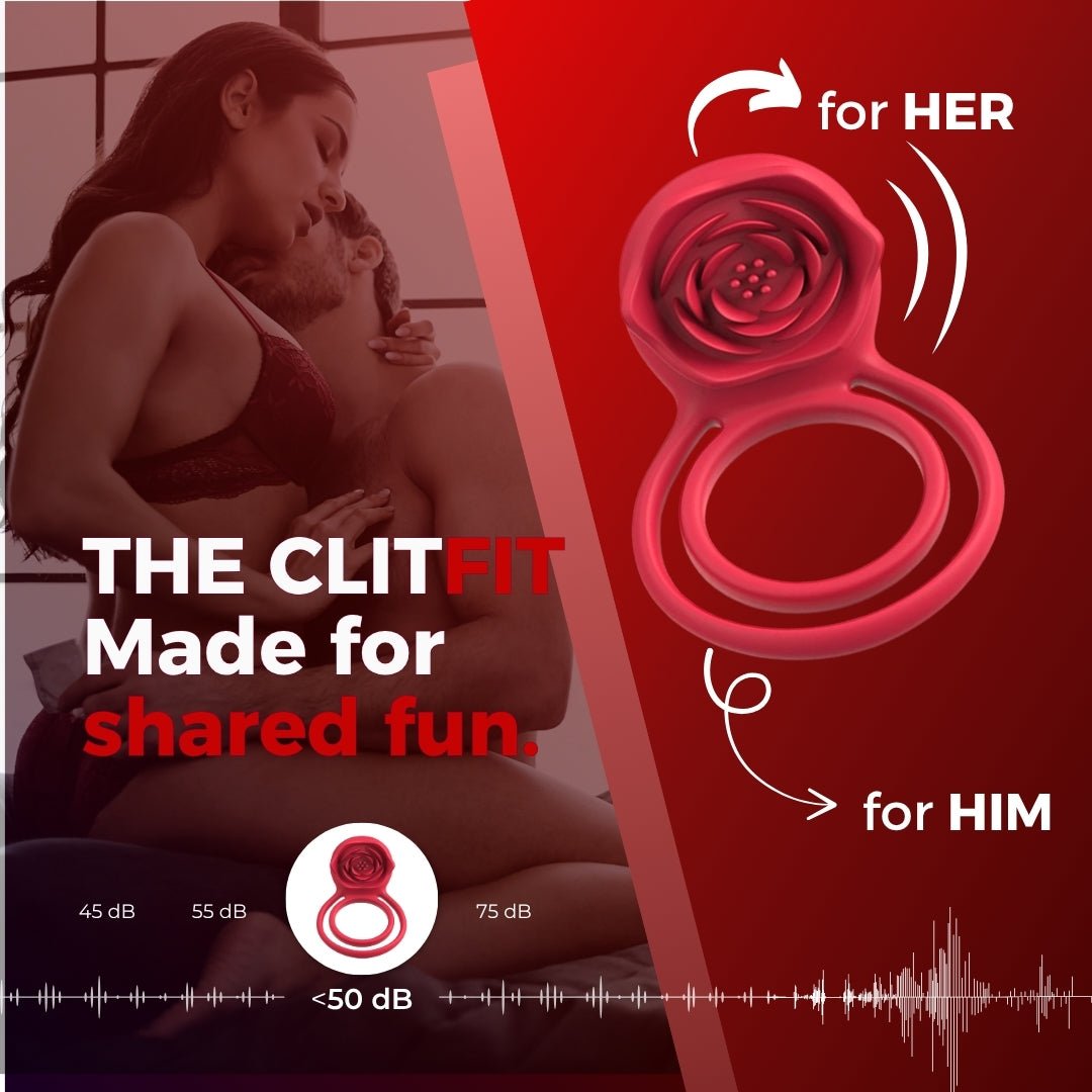 ClitFit - Vibrating Cock Ring with Rose Clitoral Stimulator Love Blanket ClitFit - Vibrating Cock Ring with Rose Clitoral Stimulator Love Blanket