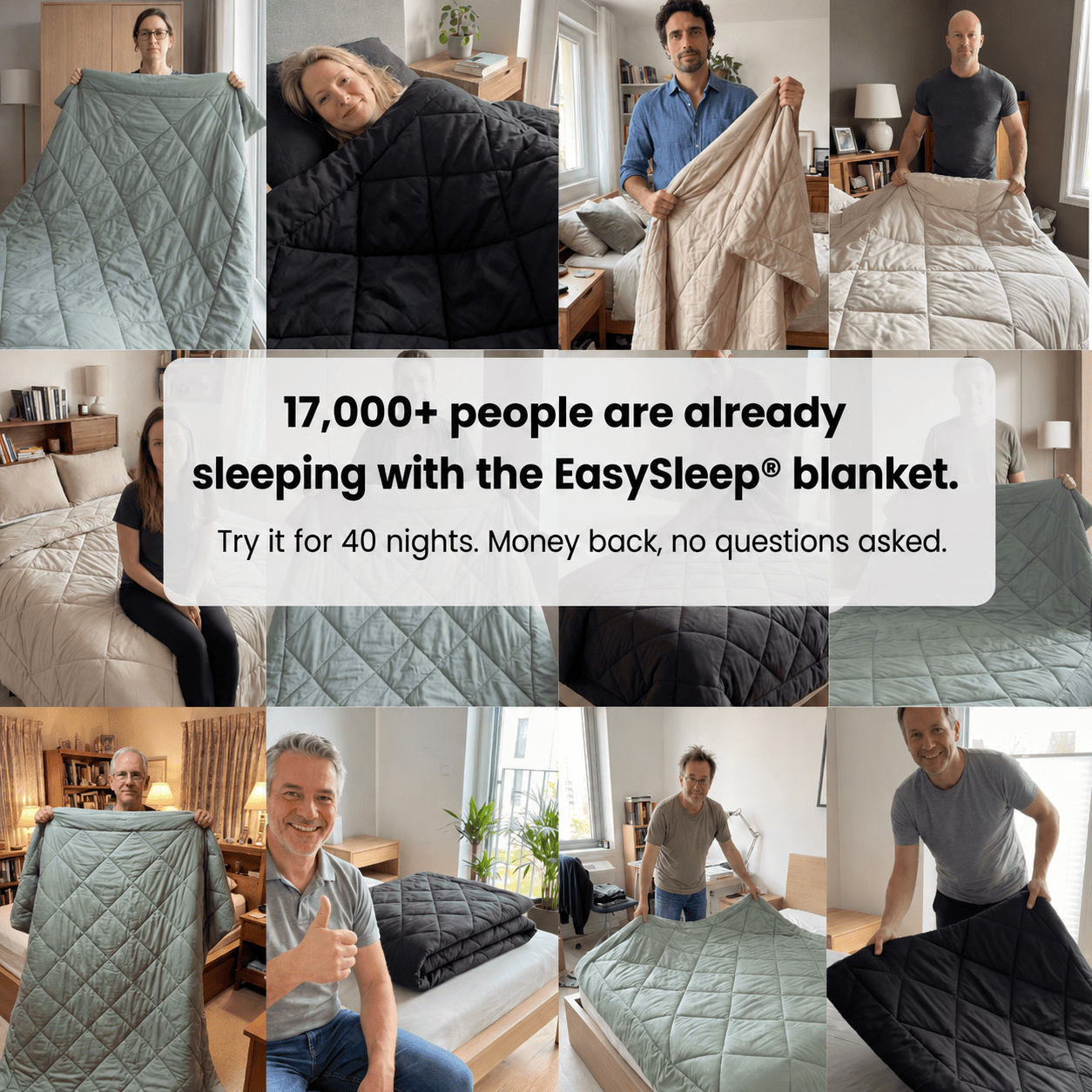 EasySleep Blanket® Quick-drying 2-in-1 duvet that eliminates the need for bedding.
